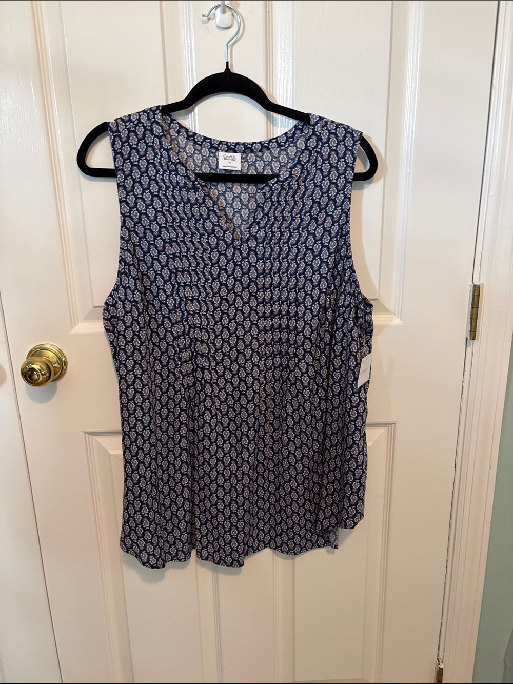 croft & barrow Navy Print Sleeveless Tank